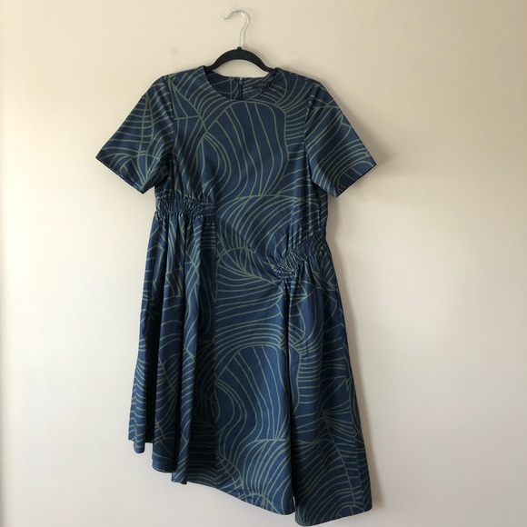 COS Dresses & Skirts - COS navy blue and green printed dress